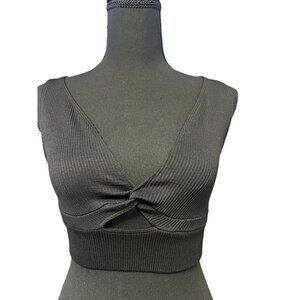 FREEE PEOPLE KNOTT FRONT CROP TOP BLACK DARK, EDGY, PUNK, SUMMER